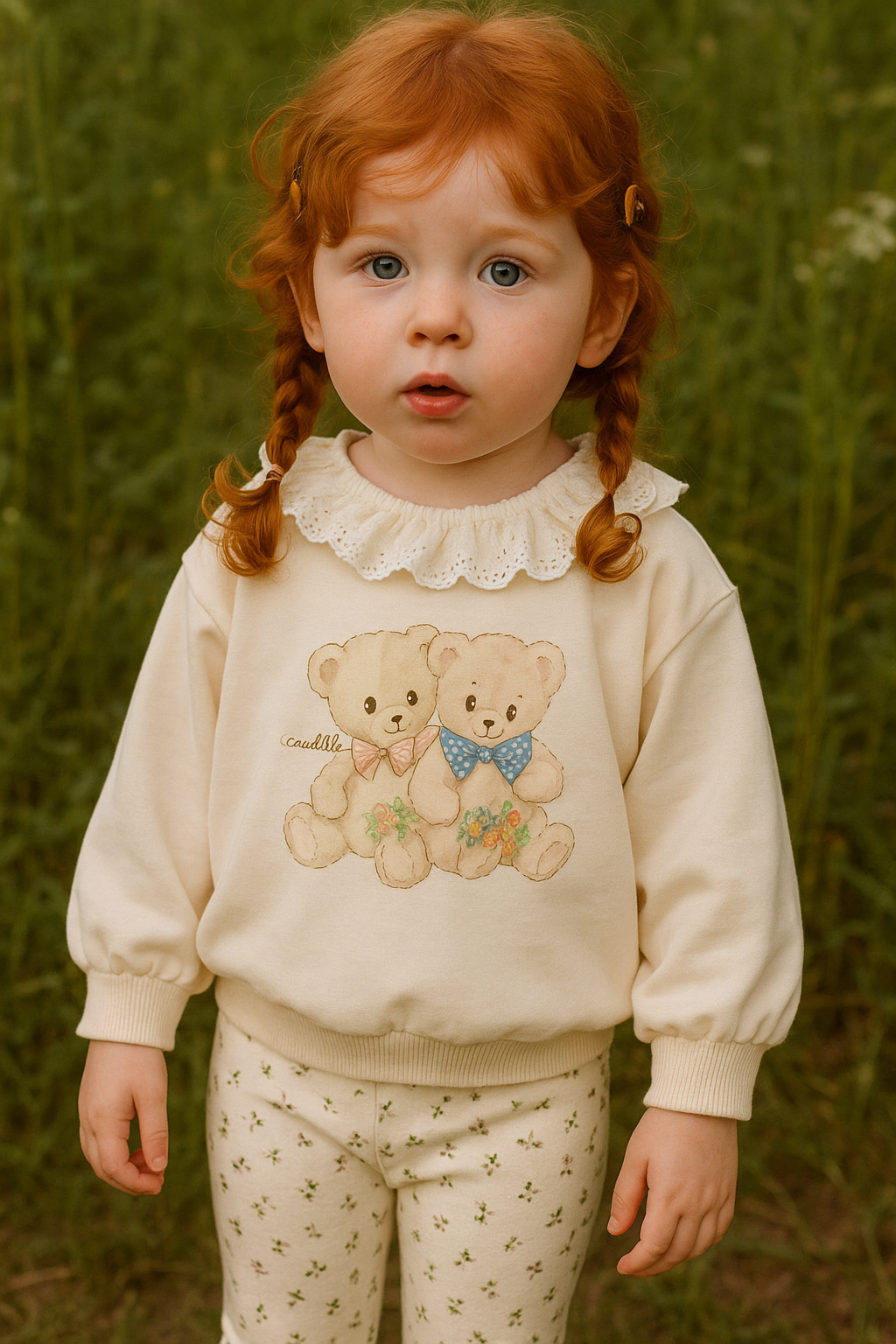 Vintage Teddy Ruffle Sweatshirt