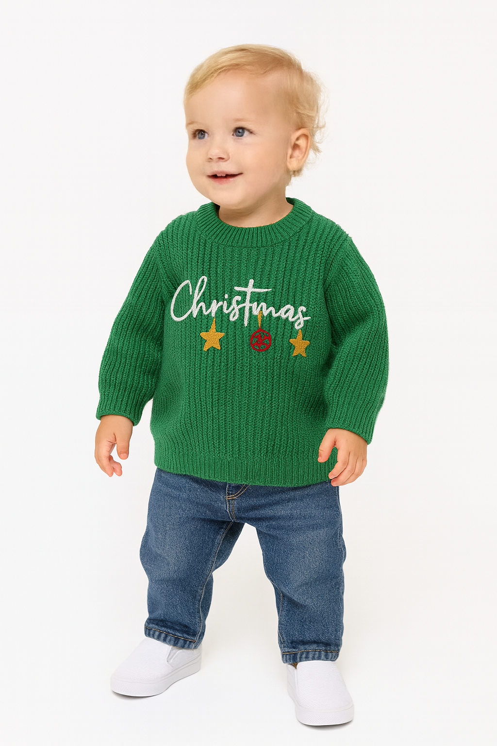 Holiday Green “Christmas” Knit Sweater
