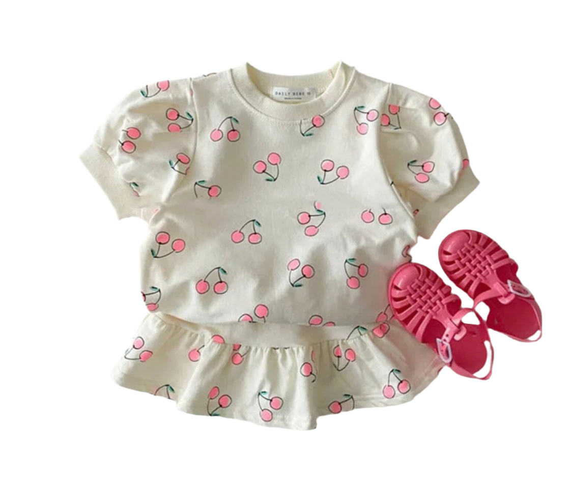 Cherry Two Piece Skirt Set