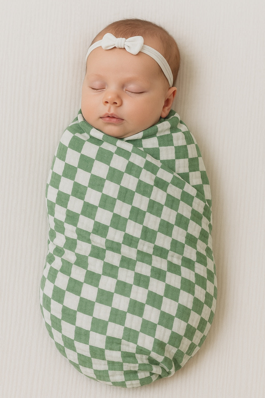 Sage Check Swaddle