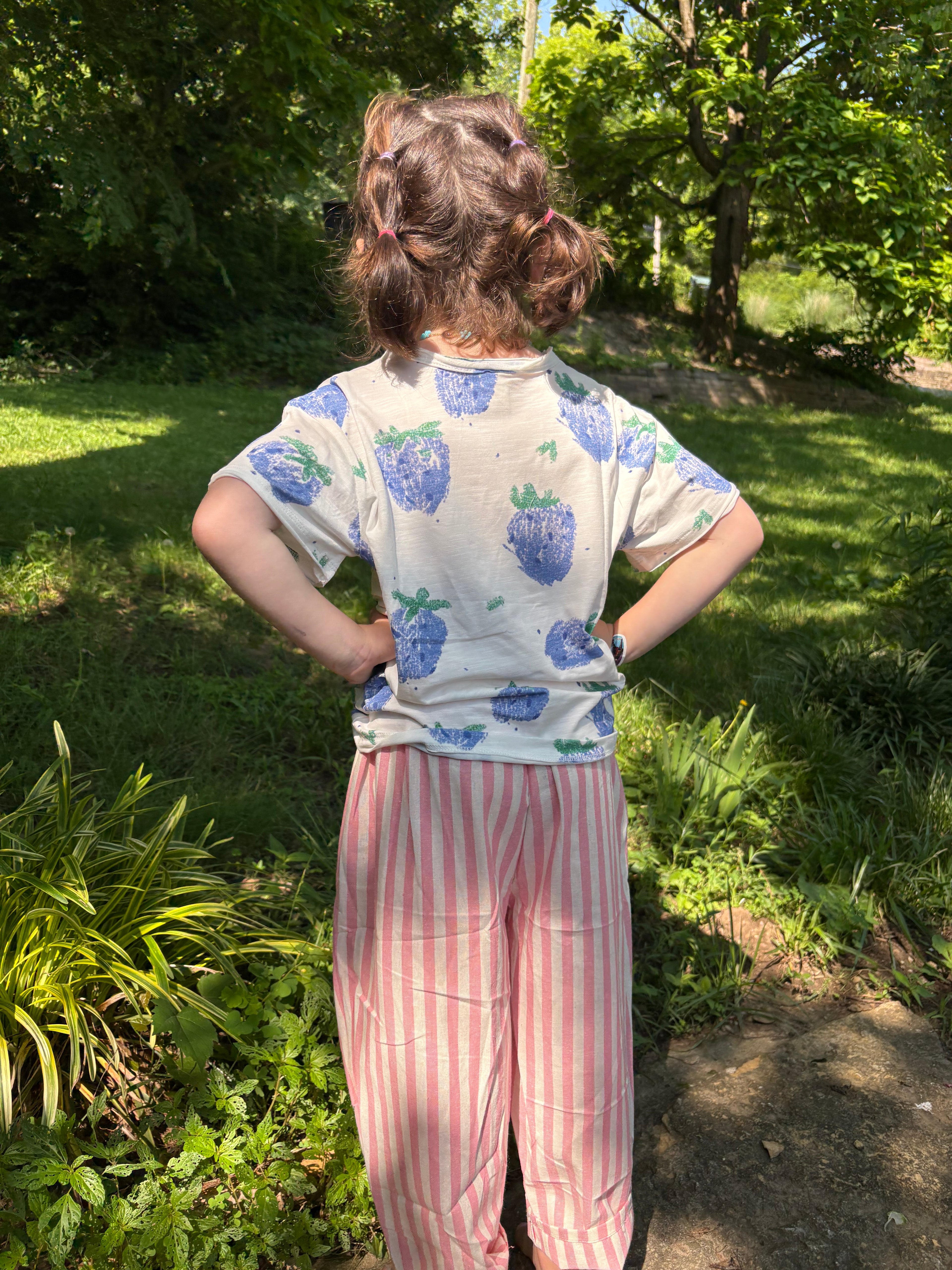 Pink Cotton Stripe Pant