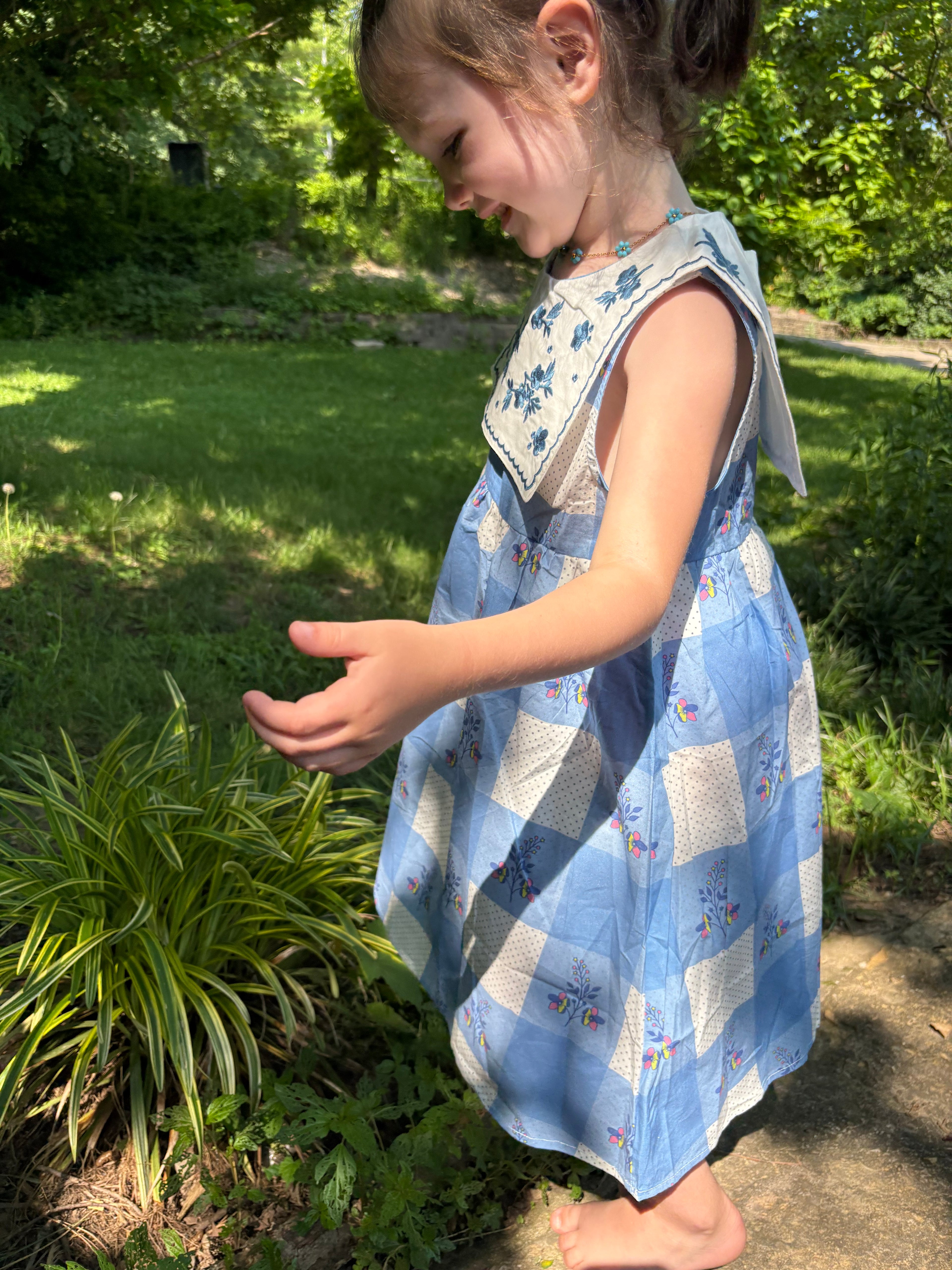 Cotton Check Dress