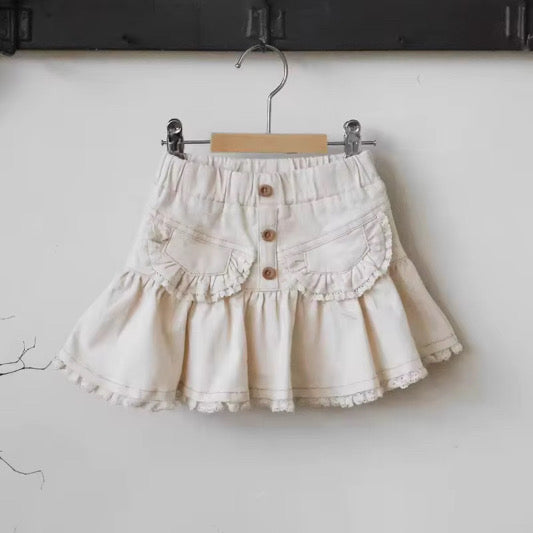 Denim Cream Skirt