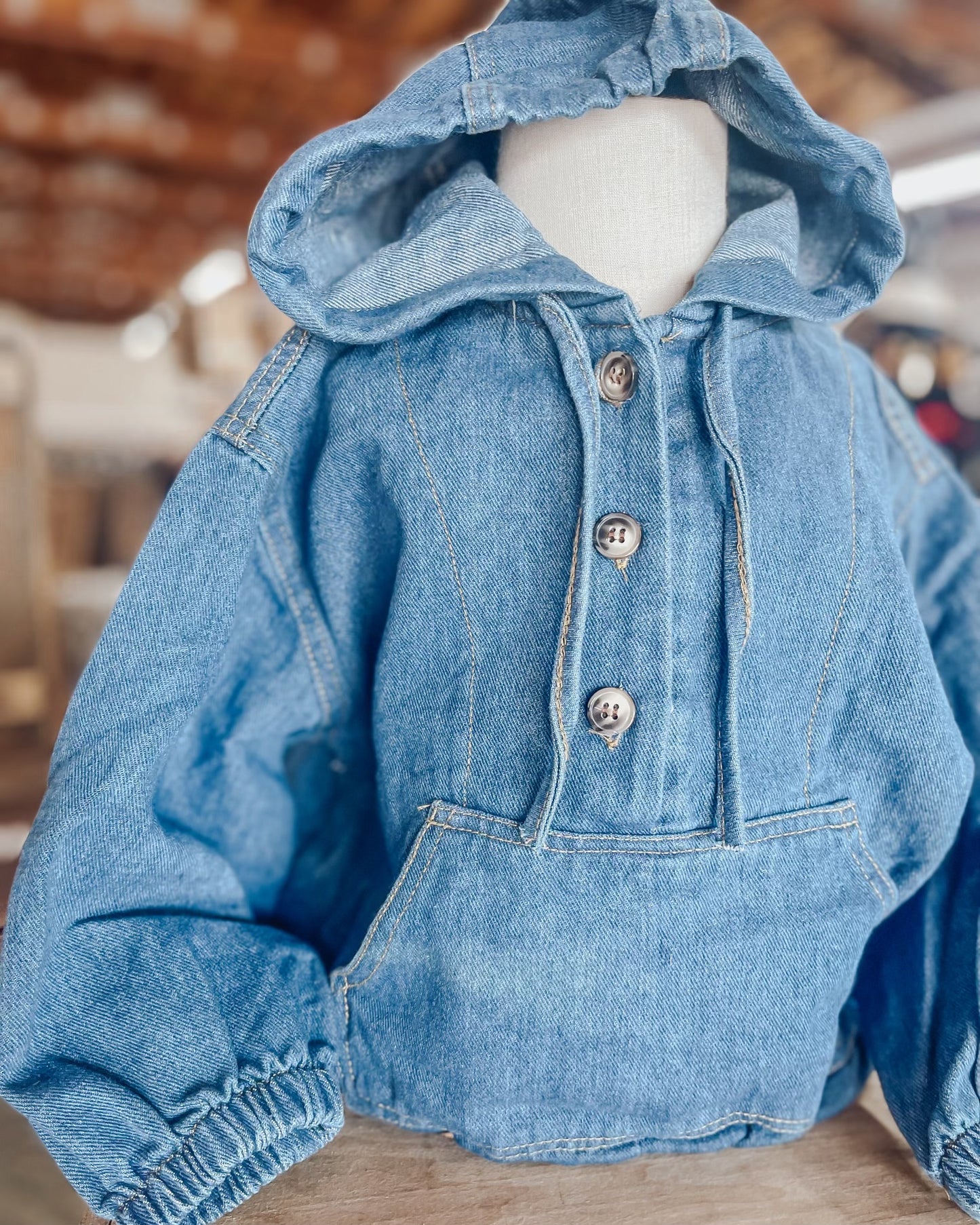Denim Oversized Hooded Jacket