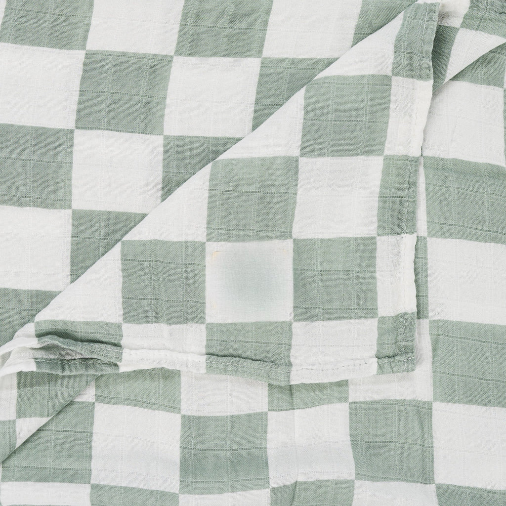 Sage Check Swaddle
